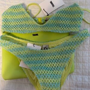 Triangl Swimwear Green and Blue Bikini